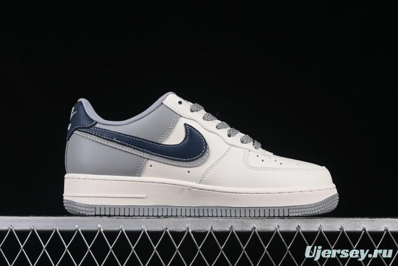 Nike Air Force 1 '07 Low The North Face Collaboration Grey Blue Double Swoosh Casual Sneakers - XS1958-520