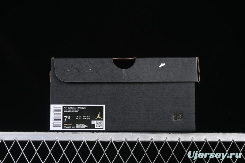 Nike Air Jordan 1 Mid AJ1 Basketball Shoes in Black White Silver - DQ8423-103