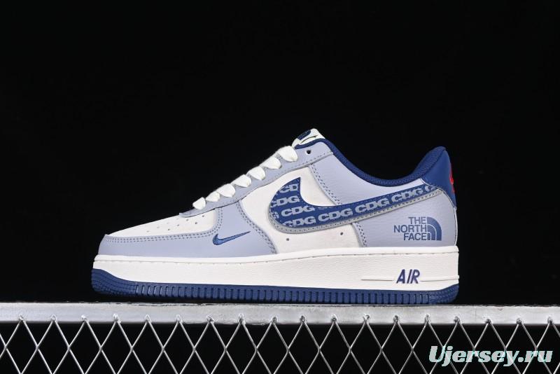 Nike Air Force 1 '07 Low The North Face x CDG Blue Double Swoosh Casual Sneakers - DM6688-019