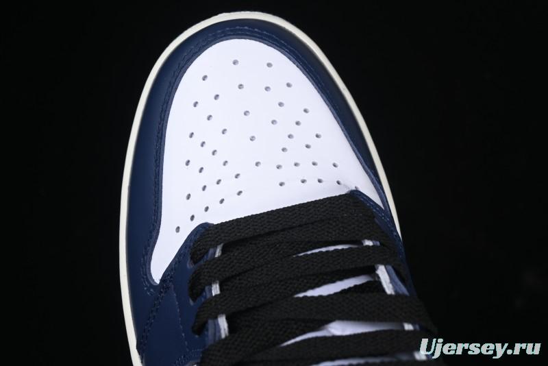 Nike Air Jordan 1 High OG "Midnight Navy" Basketball Shoes with Full Leather Construction - DZ5485-401