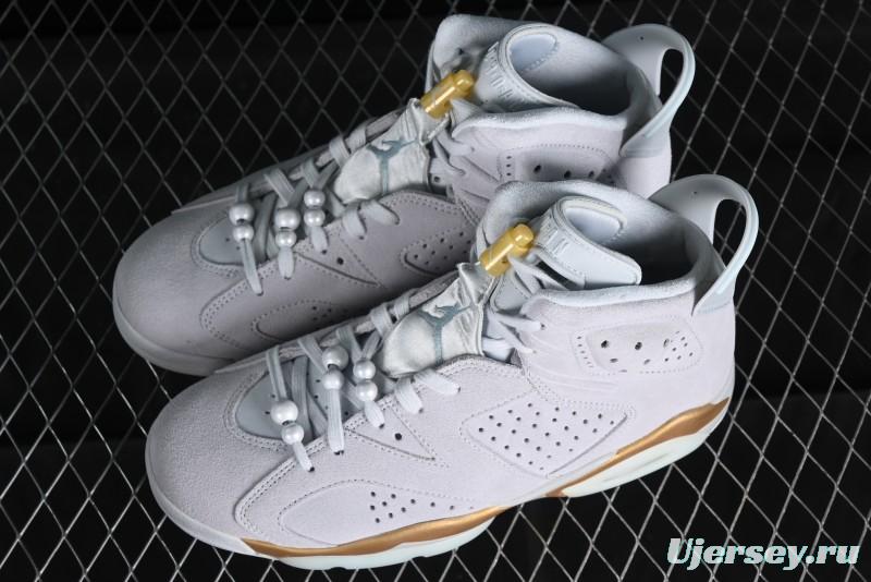 Nike Air Jordan 6 Retro Paris Olympics Sneakers with Metallic Gold Accents - DQ4914-074