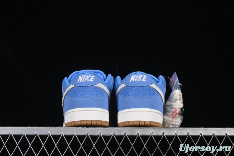 Nike SB Dunk Low Pro ISO Skateboarding Shoes in University Blue with White Swoosh - FJ1674-401