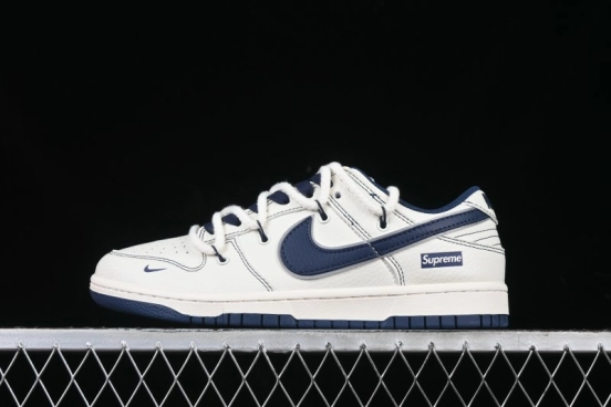 Nike SB Dunk Low Supreme Collaboration - Light Blue Mini Swoosh Anniversary Customized Low-Top Casual Skate Shoes - XX2025-568