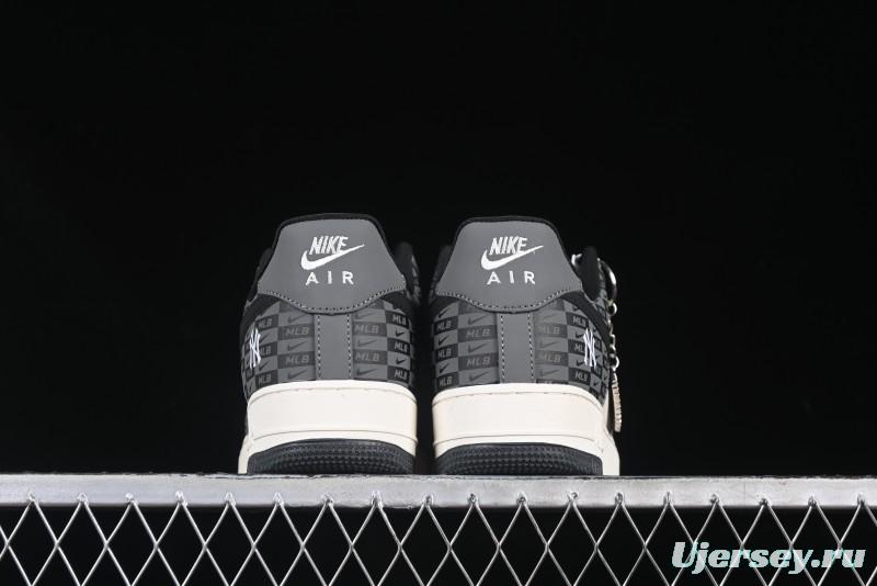Nike Air Force 1 '07 Low MLB Collaboration Dark Checkered Beige Low-Top Casual Sneakers - DF0188-038