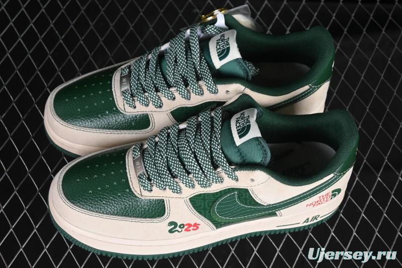 Nike Air Force 1 '07 Low The North Face Collaboration Green Snake Scale Casual Sneakers - DM6688-015