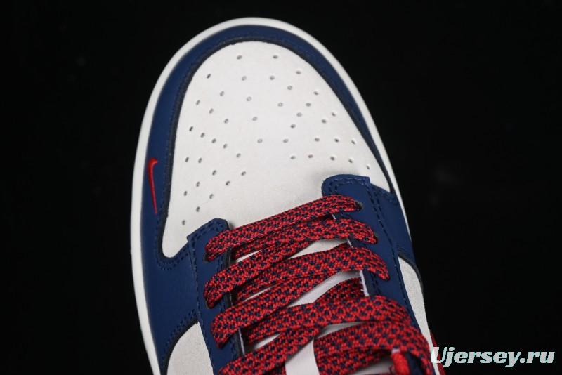 Nike SB Dunk Low Edison Chen Collaboration Blue Red Swoosh Anniversary Custom Low-Top Casual Skate Shoes - DJ2024-099