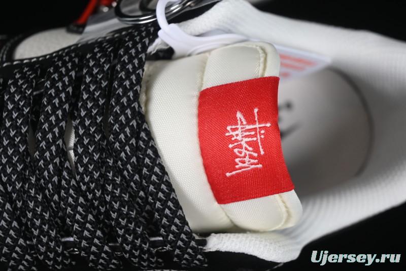 Nike Air Force 1 '07 Low Stussy Supreme Collaboration Dual-Tone Black Red Logo Low-Top Casual Sneakers - HH7518-043