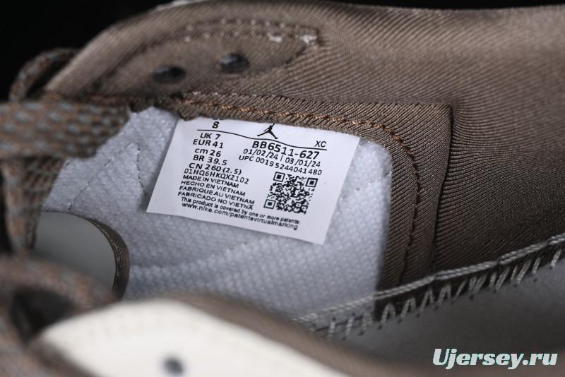 Nike Travis Scott x Fragment Design x Air Jordan 1 Low OG SP AJ1 Bape Collaboration Tea Brown Low-Top Casual Sneakers - BB6511-627