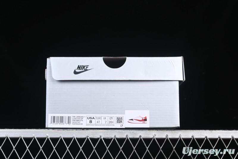 Nike Travis Scott x Fragment Design x Air Jordan 1 Low OG SP AJ1 Supreme Collaboration China Red Low-Top Casual Sneakers - DM7866-076