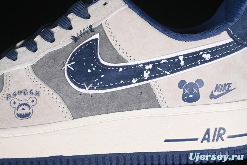 Nike Air Force 1 '07 Low Collaboration with Violent Bear - Snow Grey Pigskin Edition - KK1988-053