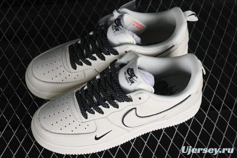 Nike Air Force 1 '07 Low Classic Black Mini Swoosh Starry Sky Casual Sneakers - MJ0319-021