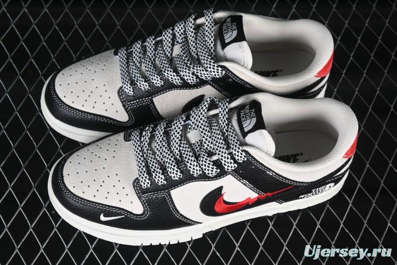 Nike SB Dunk Low The North Face Collaboration Embroidered Black Red Swoosh Anniversary High-End Custom Low-Top Casual Sneakers - DJ2024-128