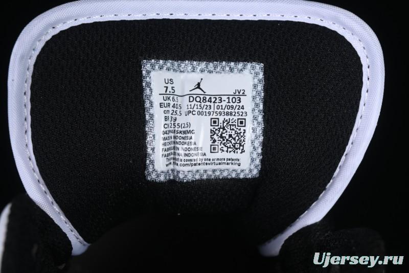 Nike Air Jordan 1 Mid AJ1 Basketball Shoes in Black White Silver - DQ8423-103