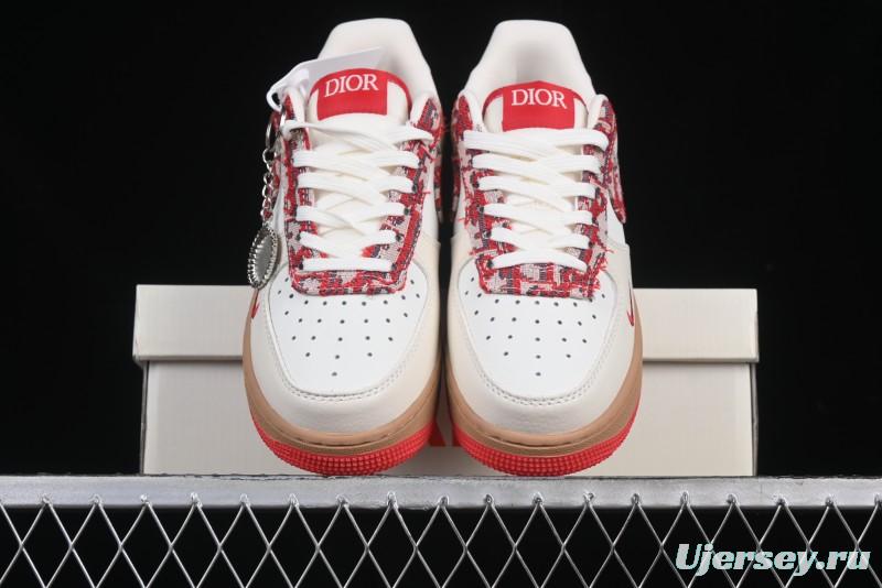 Nike Air Force 1 '07 Low Dior Collaboration Beige Floral Low-Top Casual Sneakers - KK1988-049