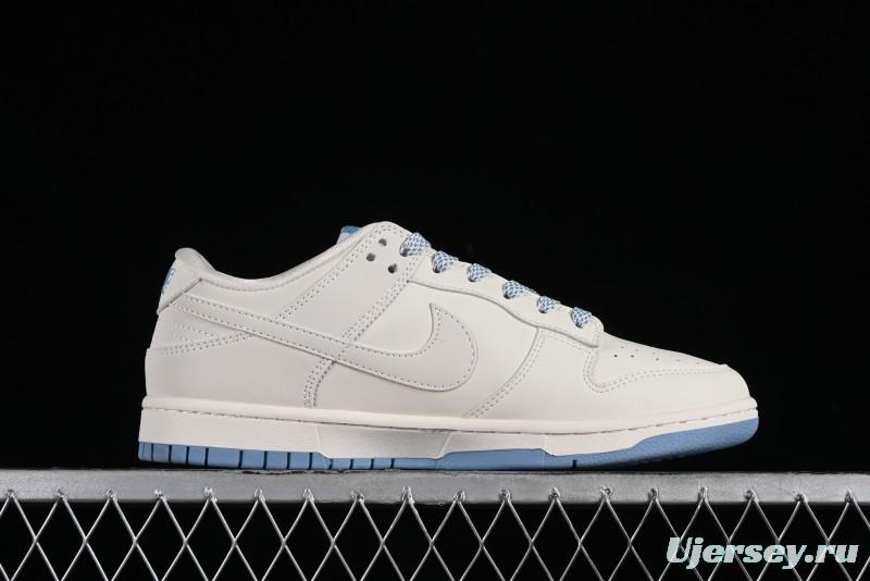 Nike SB Dunk Low LV Collaboration - Double Swoosh Beige Blue Anniversary High-End Custom Low-Top Casual Skate Shoes - XX2025-308