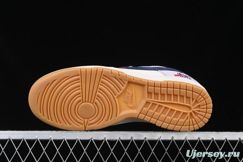 Nike SB Dunk Low UN Collaboration Anniversary Edition Custom Lifestyle Sneakers with Black Swoosh and Gum Sole - DM6868-032