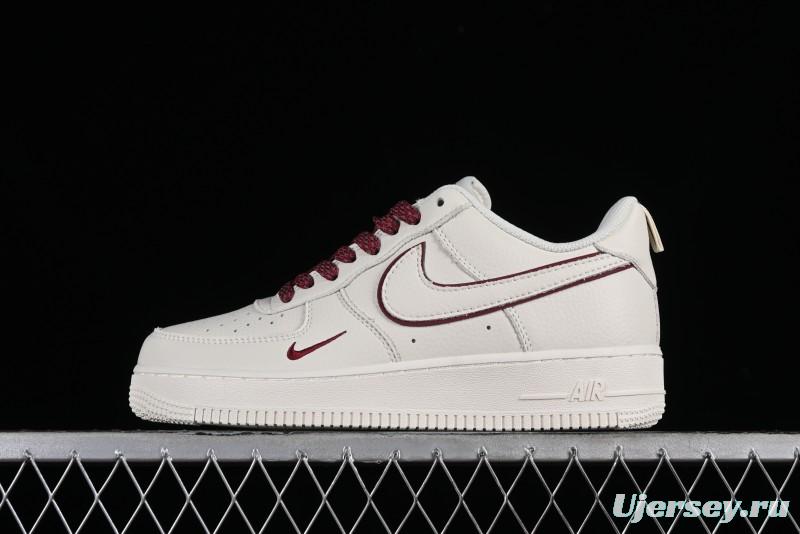 Nike Air Force 1 '07 Low Classic Burgundy Mini Swoosh Starry Sky Low-Top Casual Sneakers - MJ0319-025