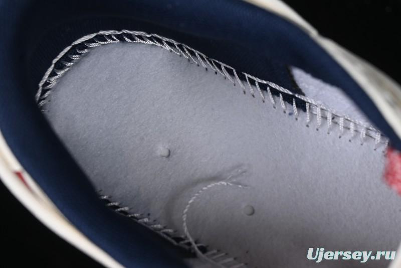 Nike Travis Scott x Fragment Design x Air Jordan 1 Low OG SP AJ1 Retro Sneakers with Reverse Swoosh - SJ0086-138