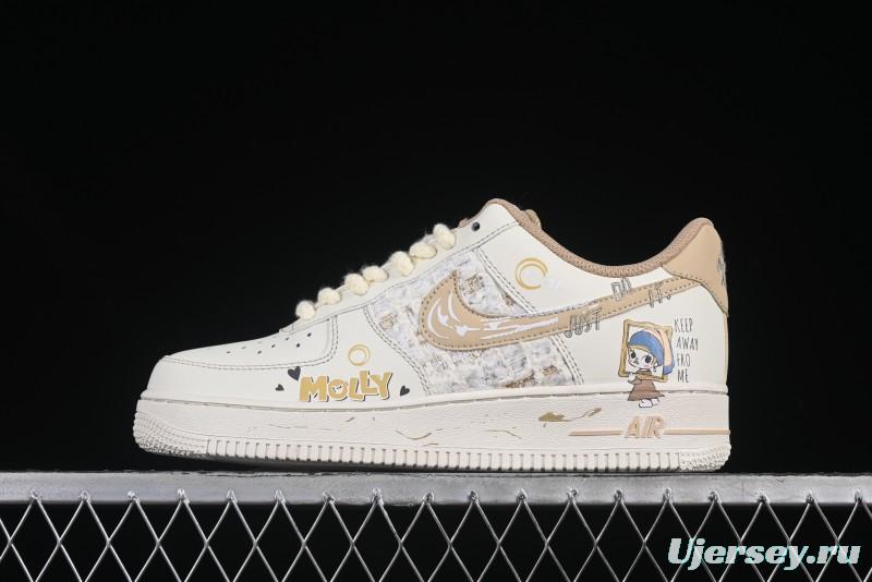 Nike Air Force 1 '07 Low Casual Sneakers with Pop Mart Molly Design - FJ7740-210