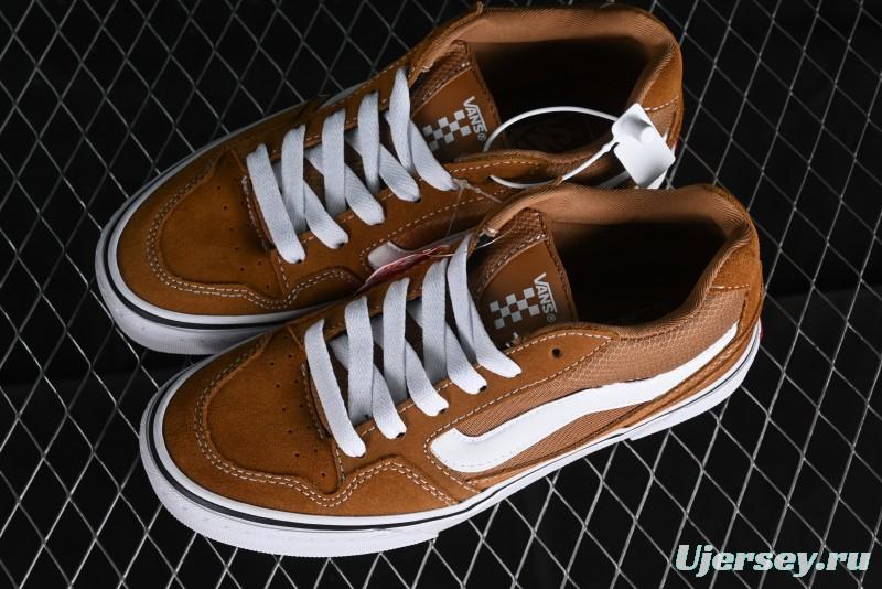 Vans Caldrone Classic American Retro Skate Shoes in Brown Orange - VN000CXZ1OU
