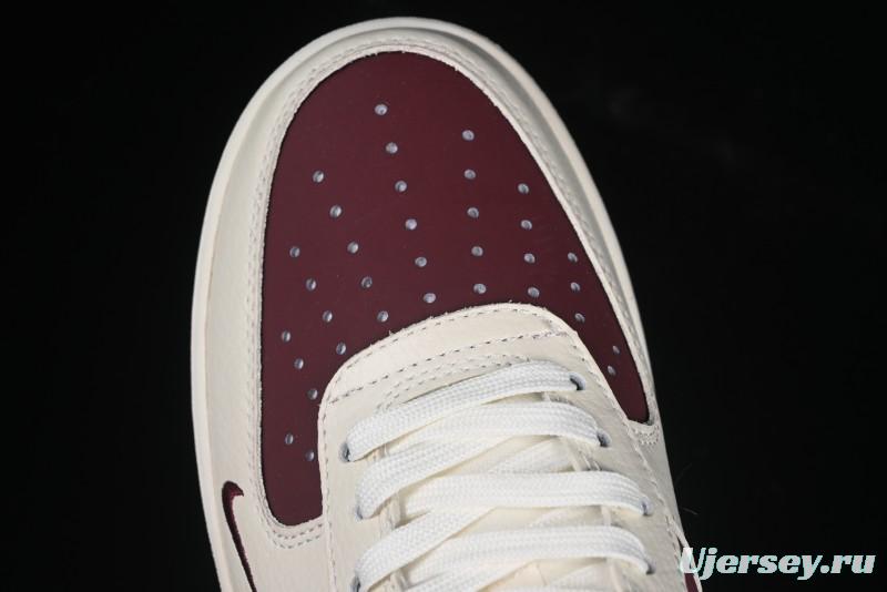 Nike Air Force 1'07 Low Supreme Collaboration Rice Wine Red Casual Sneakers - KK1988-070