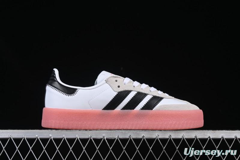 Adidas Samba Classic – White/Black with Pink Translucent Sole
