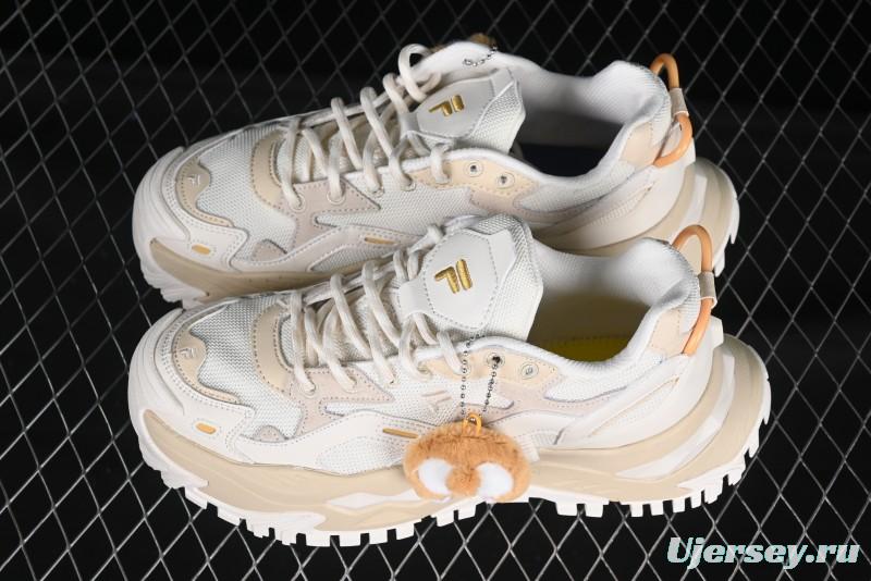 Men's Chunky Trail-Inspired Sneakers - Beige & White