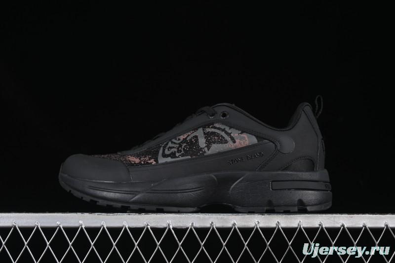 Stone Island Grime Panelled Low-Top Lifestyle Sneakers in Dark Brown - 79FWS0303