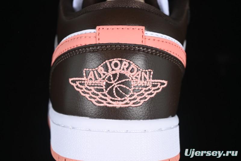 Nike Air Jordan 1 Low AJ1 Mocha Pink Casual Lifestyle Sneakers - DC0774-182