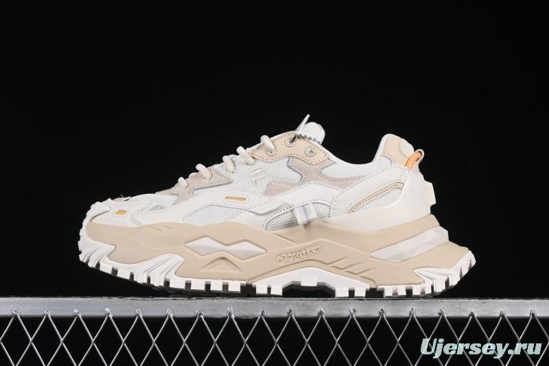 Men's Chunky Trail-Inspired Sneakers - Beige & White