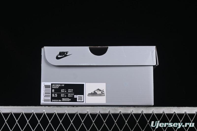 Nike Air Force 1'07 Low Silver Wing Panda Casual Sneakers with Strap - ZH0316-064