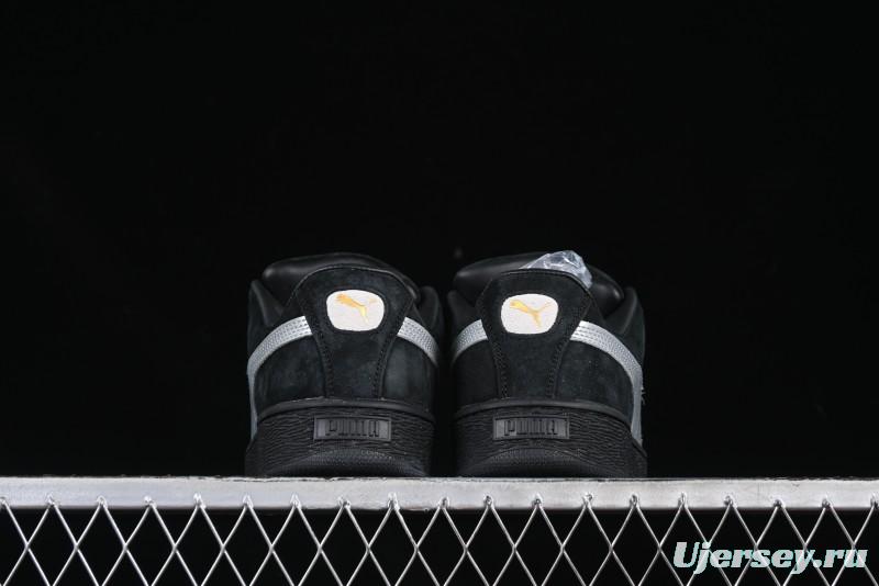 PUMA Suede XL Classic Men's Sneakers - Black with Metallic Silver Accents