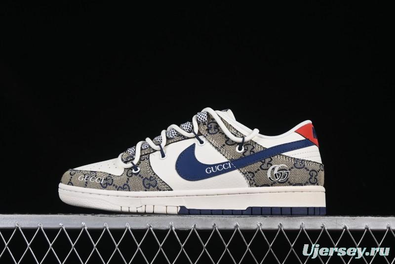 Gucci x Nike Dunk Low Designer Collaboration Sneakers - Premium Monogram Design