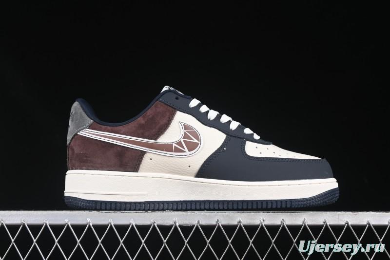 Nike Air Force 1 '07 Low Stussy Collaboration White Blue Chocolate Low-Top Casual Sneakers - KK1988-061