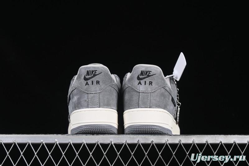 Nike Air Force 1'07 Low Dior Collaboration Grey Knit Skeleton Low-Top Casual Sneakers - KK1988-056