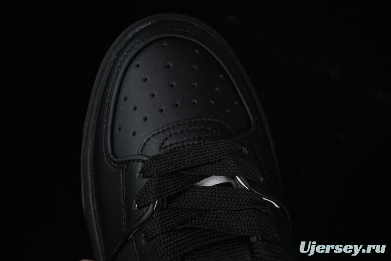 NY Yankees Black Leather Sneakers with Bold Orange Logo