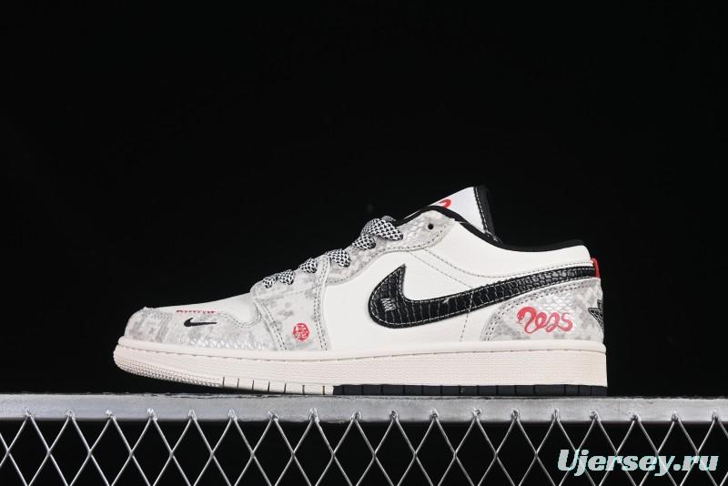Nike Air Jordan 1 Low "Snakeskin & Embroidered Details" - Limited Edition