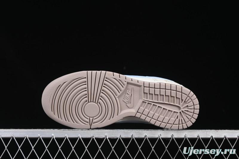 Nike Dunk Low "Pastel Panda" - Cream with Baby Blue & Pink Accents