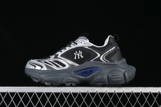 New York Yankees MLB Winner Chunky Height Increasing Thick Sole Running Shoes - 3ASHWD15N50BKS