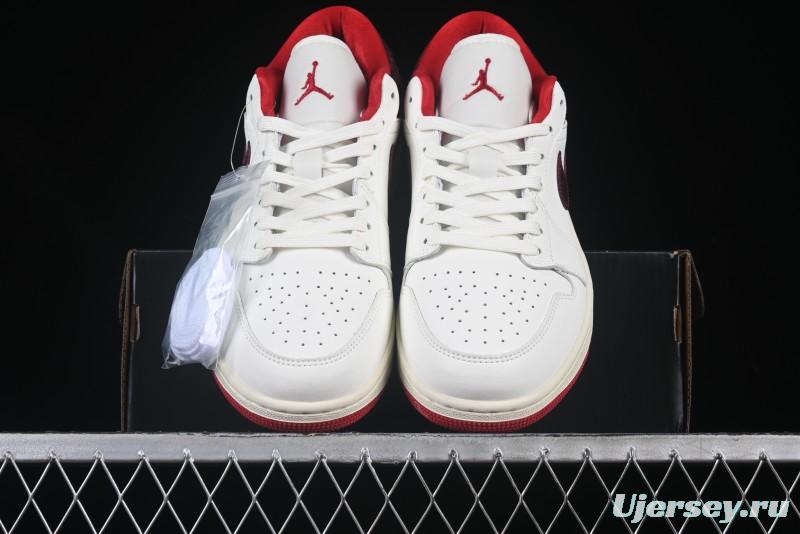 Nike Air Jordan 1 Low AJ1 White Red Low Top Casual Sneakers - HJ9338-106