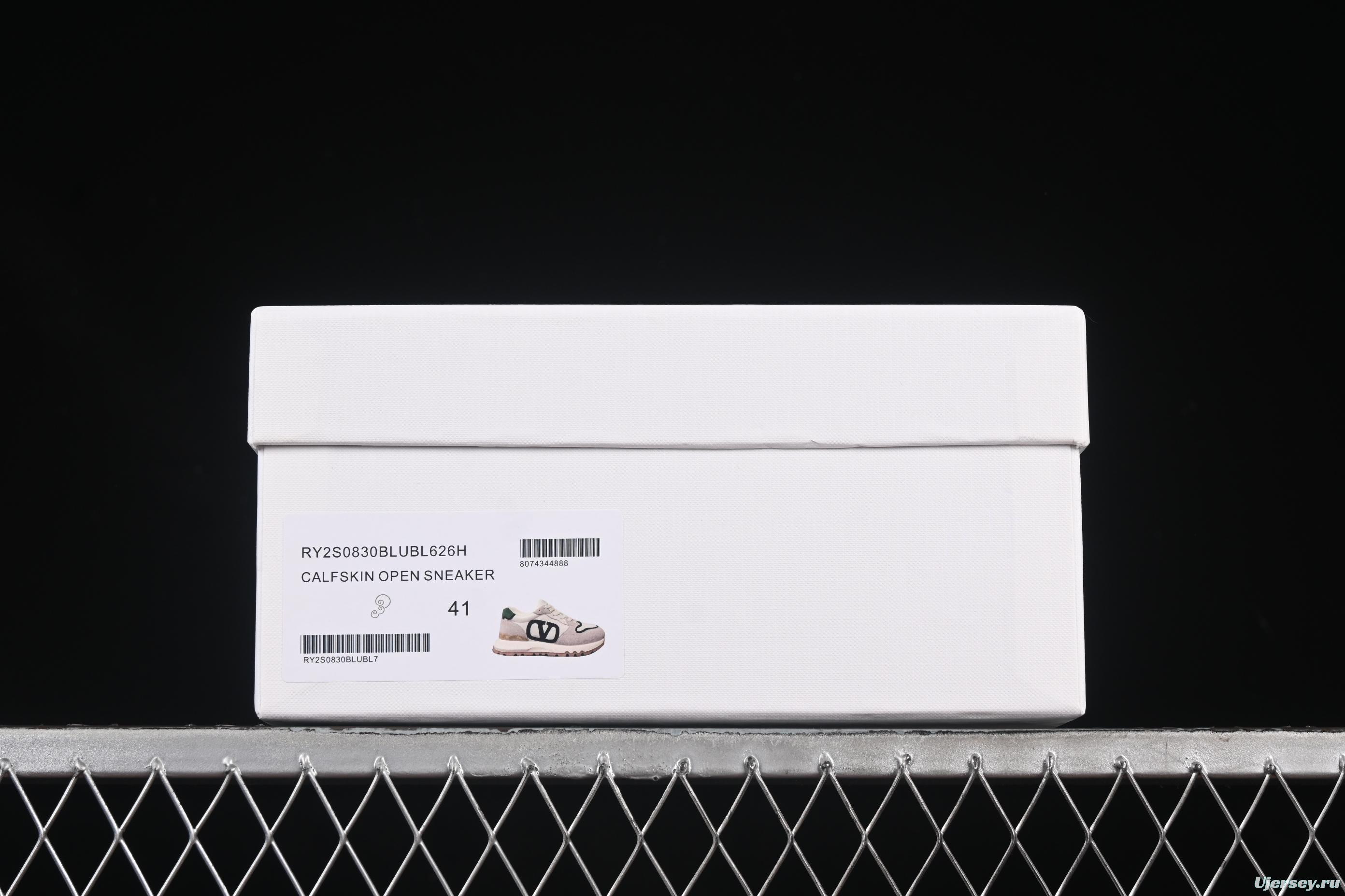 Valentino Punk Style Stitch Pattern Soft Lambskin Comfortable Lace-Up Low-Top Casual Running Shoes - MBH8