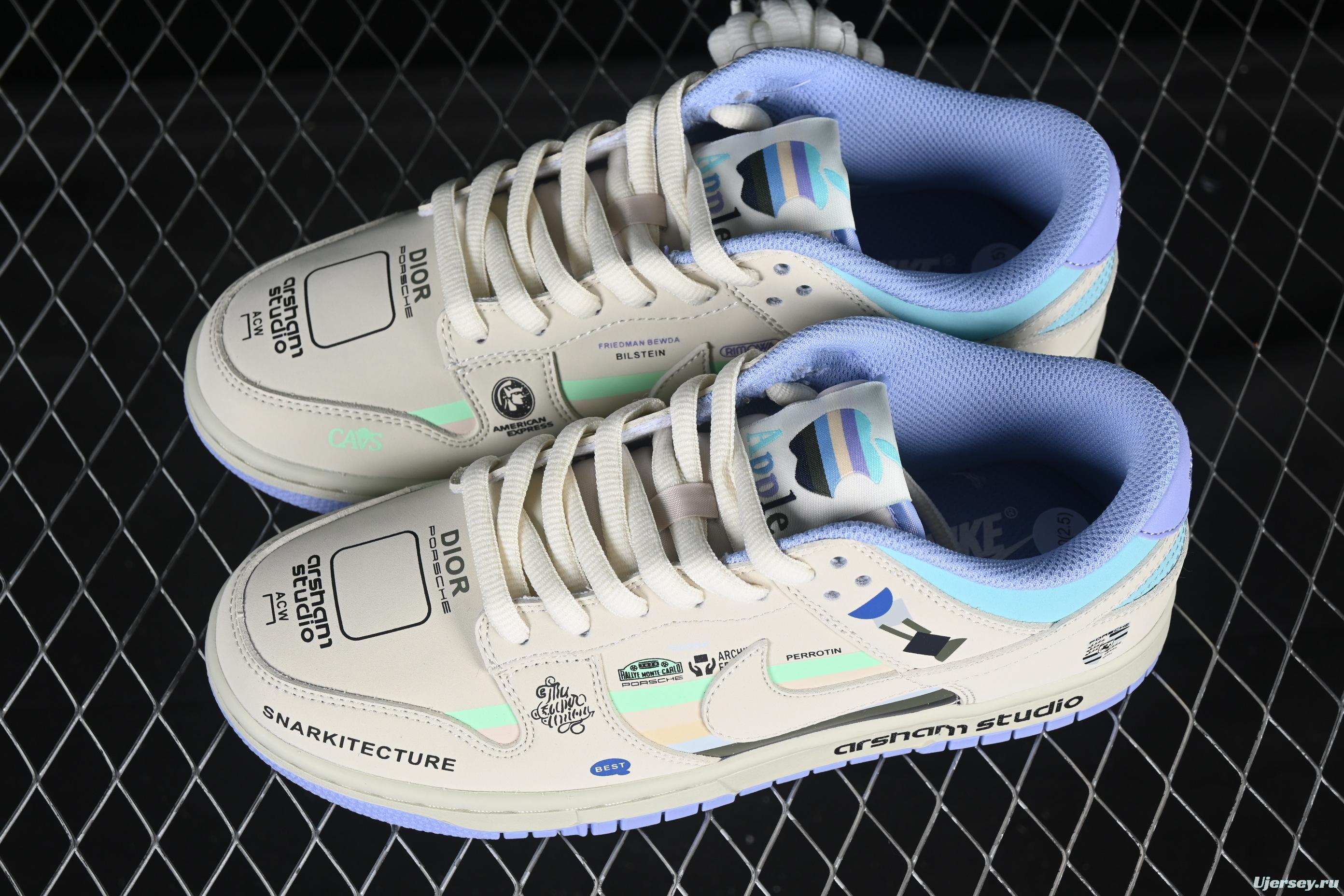 Nike SB Dunk Low Porsche Colorway Anniversary Custom Low-Top Casual Sneakers - MU0232-363