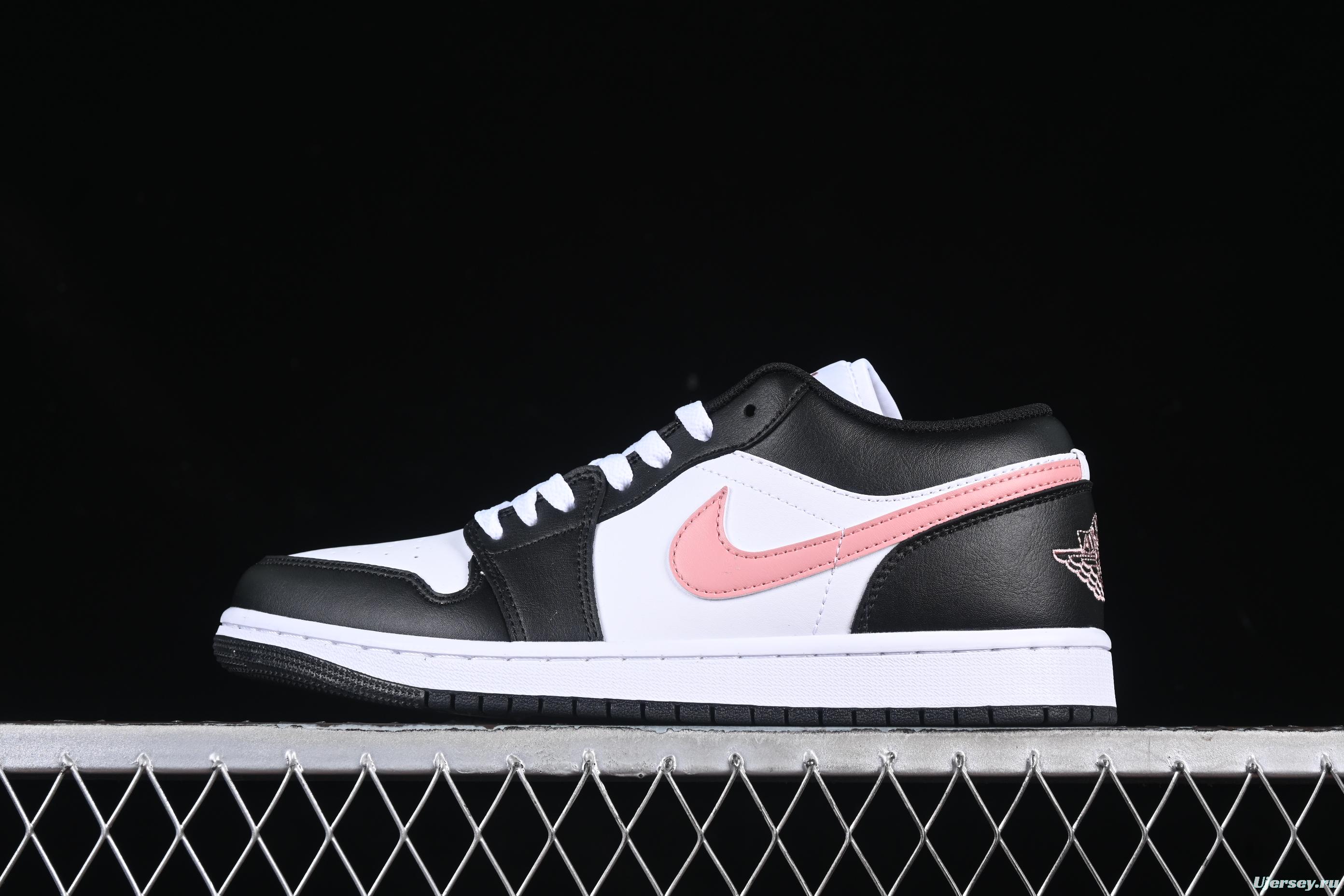 Nike Air Jordan 1 Low AJ1 Casual Sneakers in Black White Pink - 553558-165