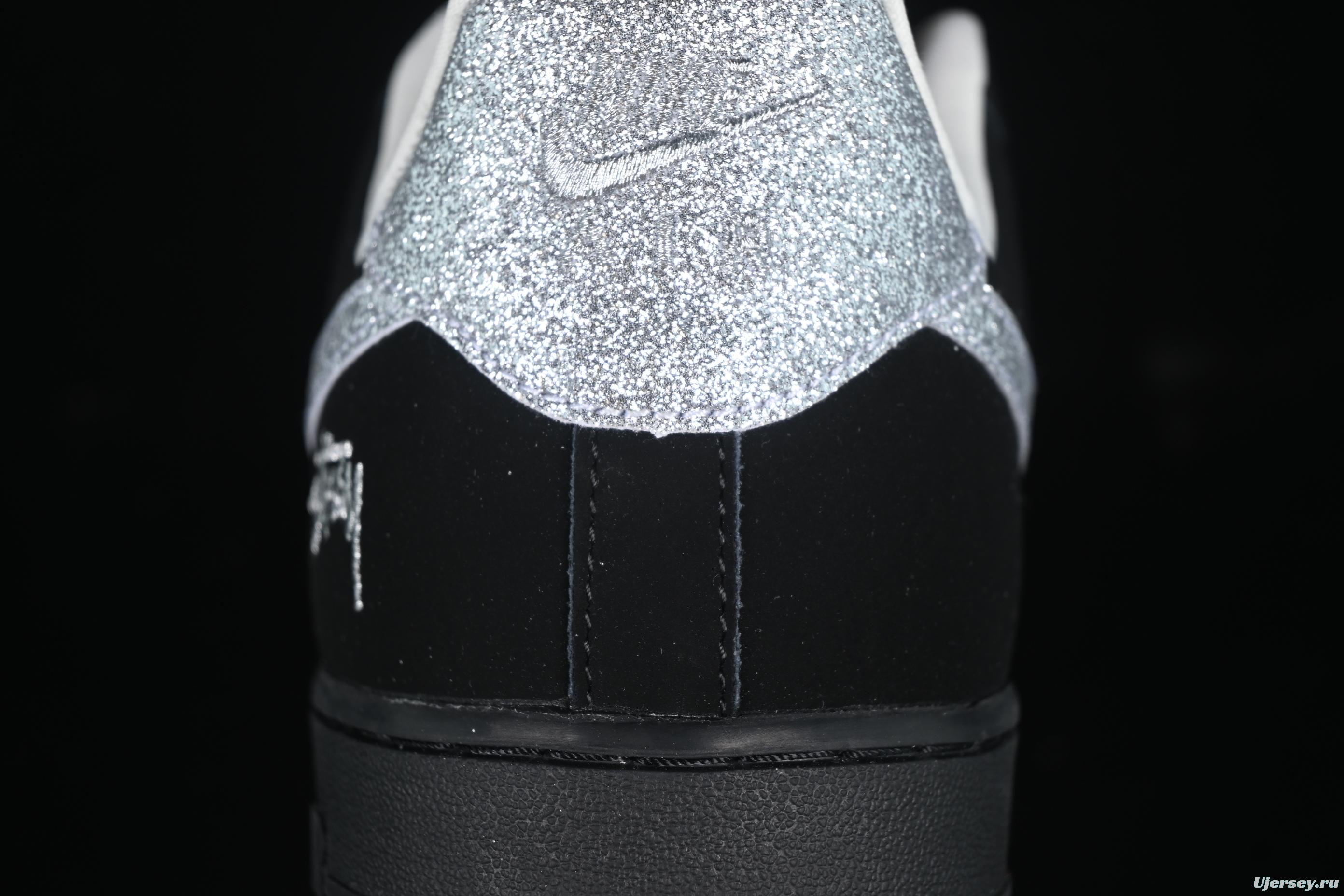 Nike Air Force 1 '07 Low Stussy Collaboration Silver Swoosh Starry Sky Casual Sneakers - DF0188-043