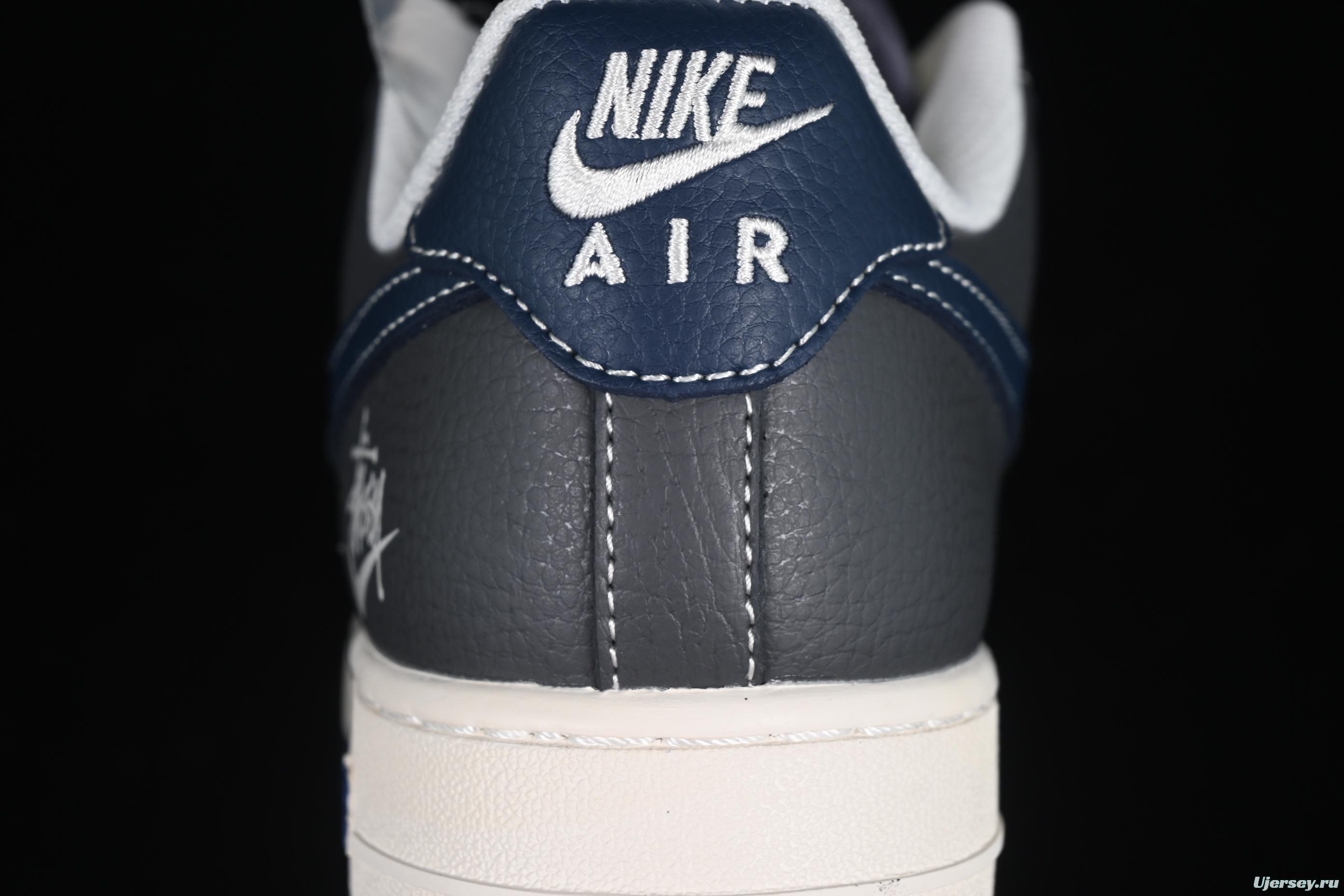 Nike Air Force 1 '07 Low Stussy Collaboration Navy Grey Casual Sneakers - XS1958-519