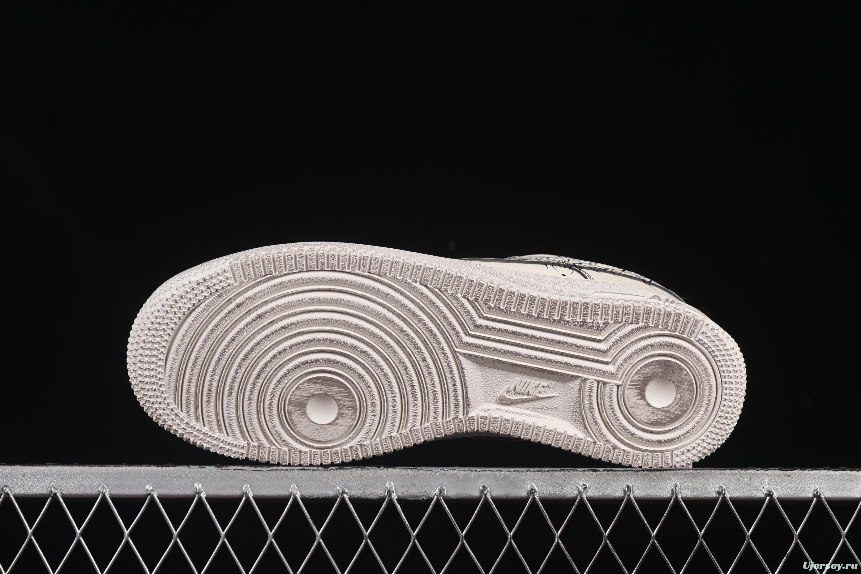 Nike Air Force 1'07 Low Casual Sneakers with Vintage Spider Web Design - 315221-333