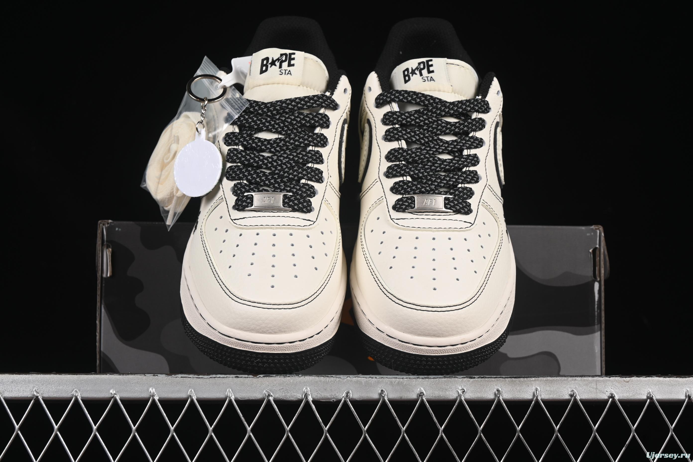 Nike Air Force 1 '07 Low Bape Collaboration Black Line Starry Sky Casual Sneakers - HH7518-067