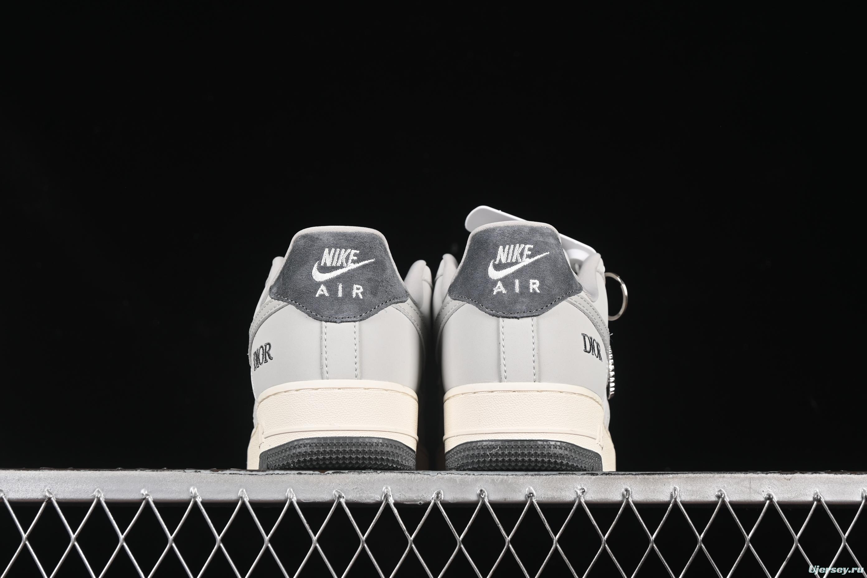 Nike Air Force 1 '07 Low Dior Collaboration Classic Gray Low-Top Casual Sneakers - DF0188-041