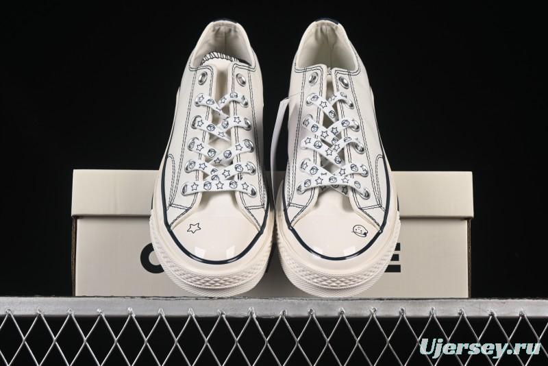 Converse Noritake x Chuck Taylor All Star 1970s Low Top Canvas Sneakers with Hand-Drawn Elements - A15788C