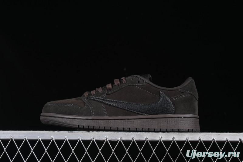 Nike Travis Scott x Air Jordan 1 Low OG AJ1 Reverse Swoosh Sneakers - DM7866-202